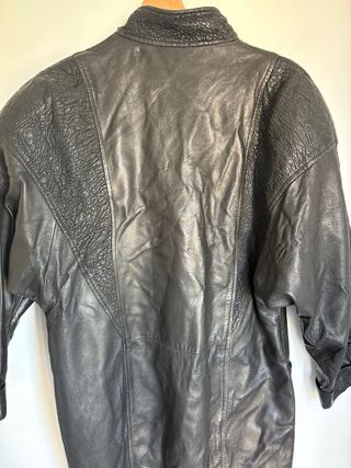 Chaqueta Cuero Mujer Vintage Negra
