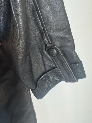 Chaqueta Cuero Mujer Vintage Negra