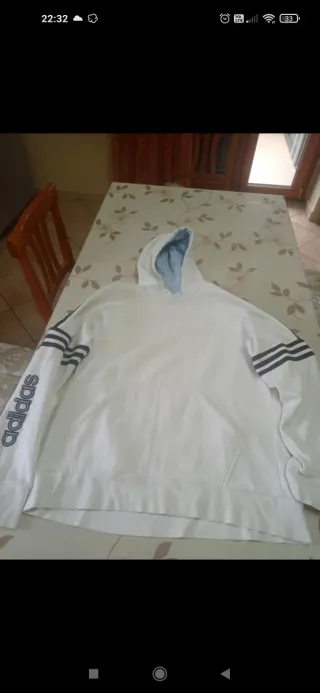 Felpa con cappuccio Adidas bianca