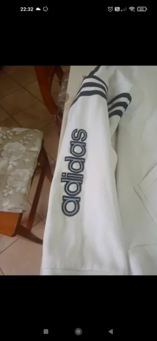 Felpa con cappuccio Adidas bianca