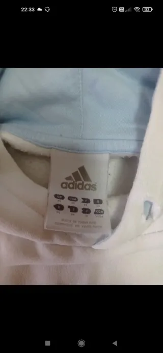 Felpa con cappuccio Adidas bianca