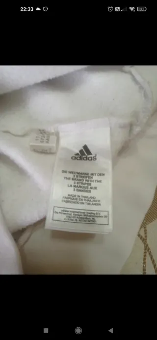 Felpa con cappuccio Adidas bianca