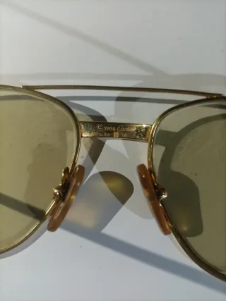 Gafas Vintage cartier Romance Santos 1986 Oro/Ama