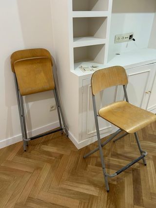 Sillas altas de barra madera y metal