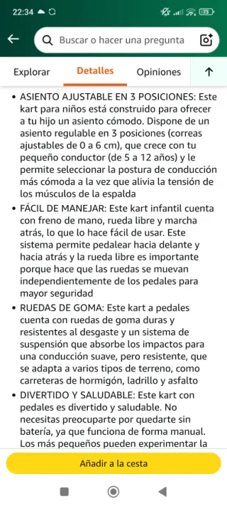 Coche de pedales negro y rosa