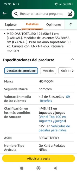 Coche de pedales negro y rosa