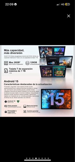 NUEVA Tablet Android 15 10 30GB RAM+128GB ROM