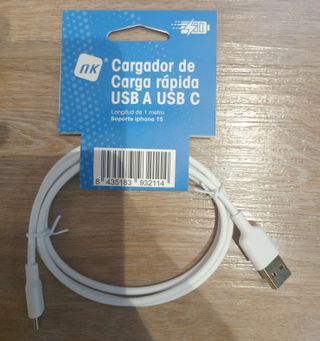 Cargador Rápido NK USB A USB C 1m