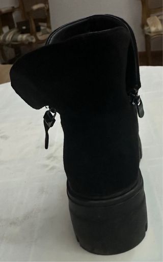 Botín ante sintético mujer negro