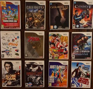 Nintendo Wii Pack: Consola, 2 Mandos y 12 Juegos