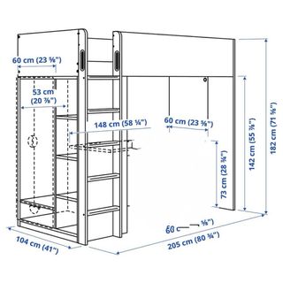Cama alta IKEA niños blanca