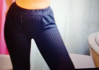 Pantalón rayas negro/gris talla 40