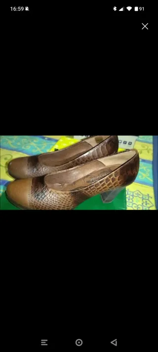 Zapatos Pitillos Marrones y Dorados