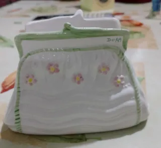 Porta tovaglioli in ceramica bianco e verde