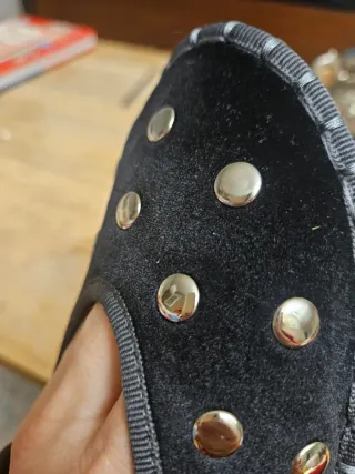 Manoletinas terciopelo negro tachuelas 40 nuevas