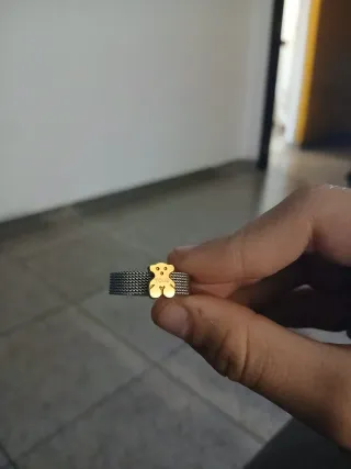 Anillo Tous Oso Dorado y Plateado