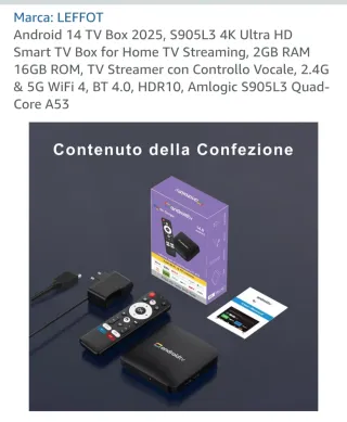 Android TV Box 4K LEFFOT S905L3 2GB/16GB