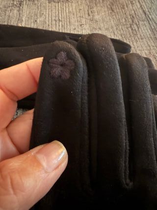 Guantes de invierno negros con pelo