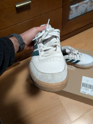Tenis Adidas Hombre Blancos y Verdes