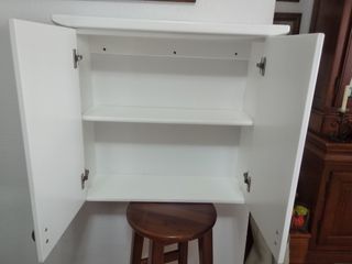 Espejo y Mueble Auxiliar pared Baño Blanco