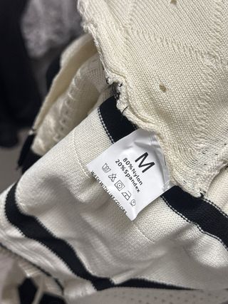 Vestido de punto largo beige y negro Talla M