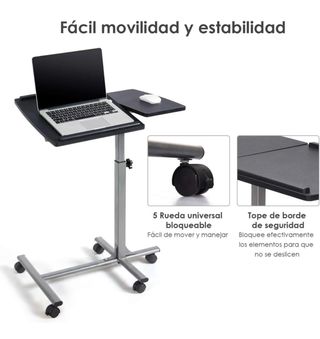 Mesa portátil para portátil con ruedas
