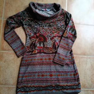 Vestido de punto estampado mujer