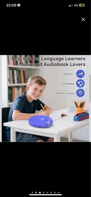 NUEVO Reproductor CD Portátil Azul