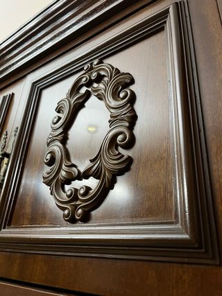 Mueble de salón TV madera y cristal