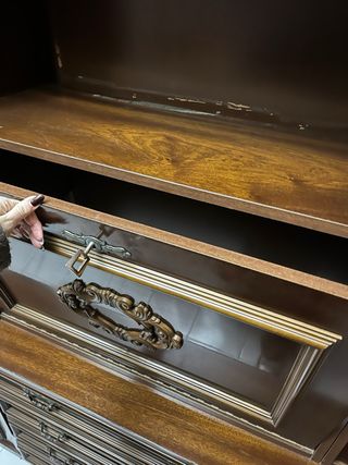 Mueble de salón TV madera y cristal