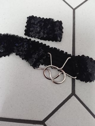 Cintura e bracciale paillettes nere