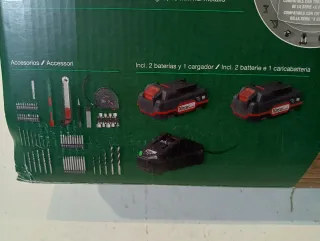 Accesorios + Atornillador+ 2 Baterias PARKSIDE