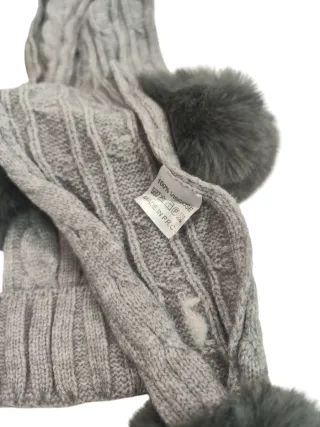 Set cappello e sciarpa Envivia bambini grigio