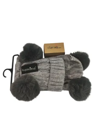 Set cappello e sciarpa Envivia bambini grigio