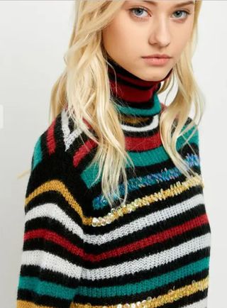 Jersey rayas lentejuelas talla única