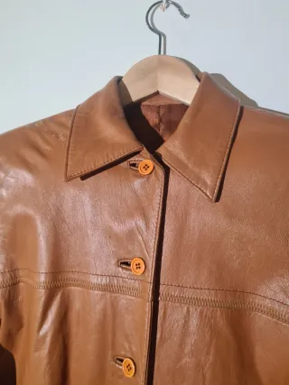 Abrigo Piel Cordero Vintage Camel