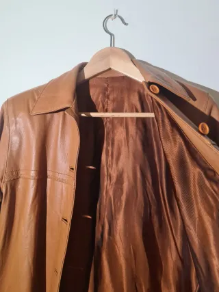 Abrigo Piel Cordero Vintage Camel