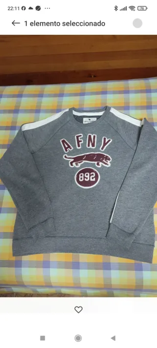 Sudadera gris  chico joven " Abercrombie & Fitch"