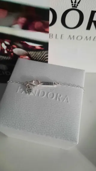 Collar Pandora Corazón Rosa y Plata