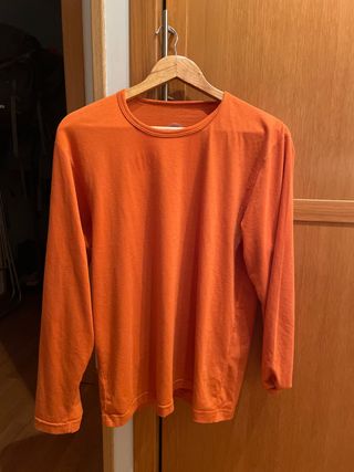 Camiseta manga larga hombre talla L naranja