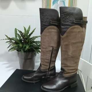 Botas Alpe piel planas marrones