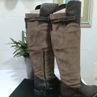 Botas Alpe piel planas marrones
