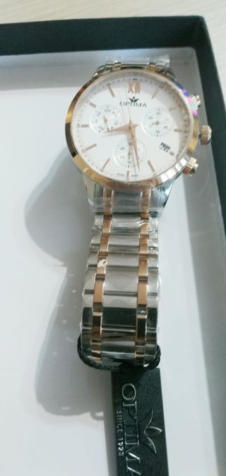 Orologio Cronografo Uomo Optima Oro Argento