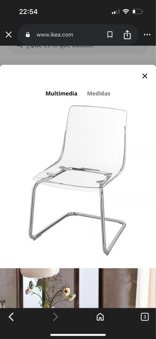 Mesa redonda cristal y 4 sillas transparentes IKEA