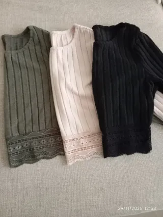 Camisetas manga larga con encaje