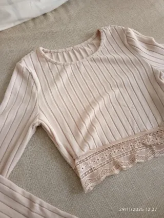 Camisetas manga larga con encaje