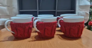 Set 6 Tazzine Amadeus con fodera rossa