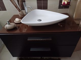 Mobile bagno legno e vetro