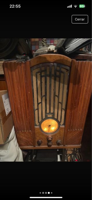 Radio Zenith Antigua Marrón y Cromada