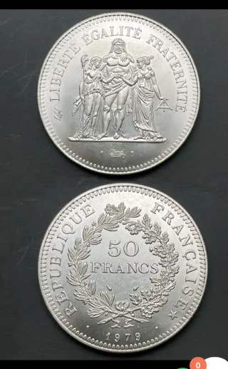 Moneda de Plata Francesa 50 Francos 1977,1978